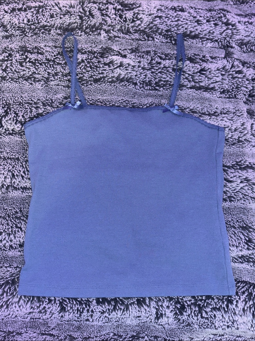 American Eagle Outfitters Purple Ribbed Cami with Adjustable Straps